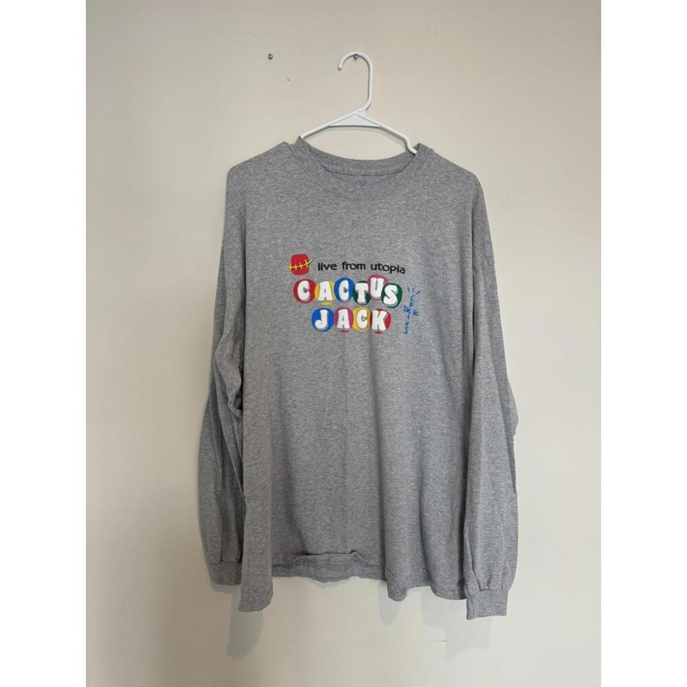 Cactus Jack Live From Utopia Gray Long Sleeve Shirt XL